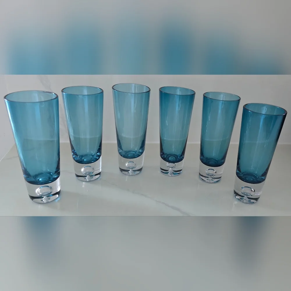 Krosno Azure Blue‎ Shot Glasses Set Of Six